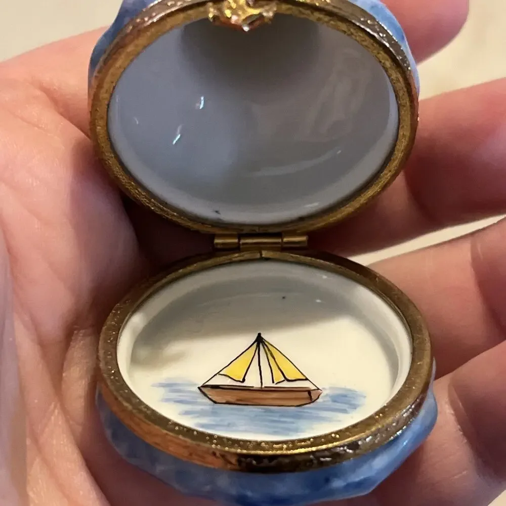 Limoges Lighthouse Trinket Box • Peint Main Hand Painted • Pierre Arquie France